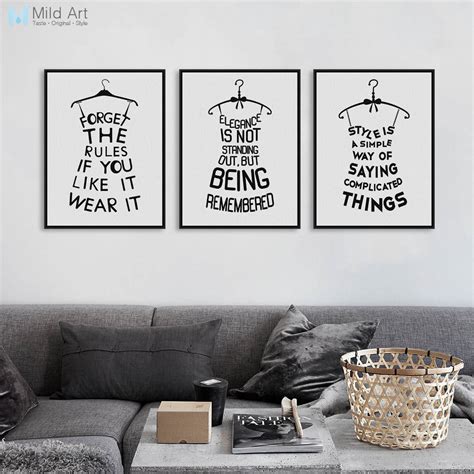 Modern Abstract Black Fashion Poster Print A4 Motivational Quotes Wall Elleseal