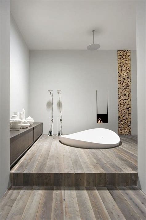 10 Wood Bathroom Floor Ideas Homemydesign Minimalist Bathroom