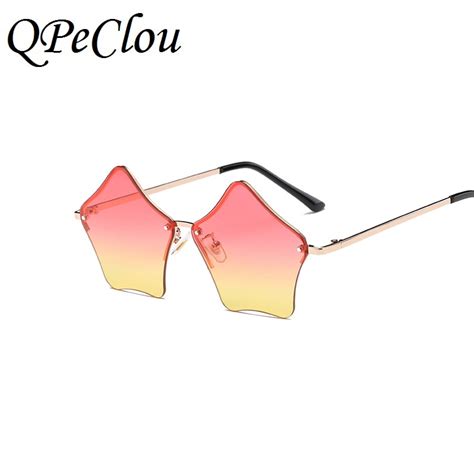 buy qpeclou unique star shaped sunglasses women brand gradient sun glasses men