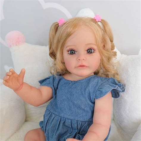 55cm 22 Inch Reborn Toddler Girl Doll Sue Sue Full Body Silicone