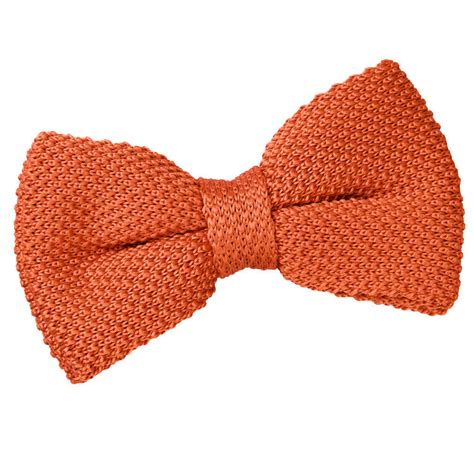 Mens Knitted Burnt Orange Bow Tie