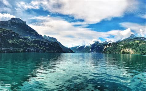 Download Wallpapers Lake Lucerne 4k Mountain Lake Mountains Beautiful Landscape Switzerland