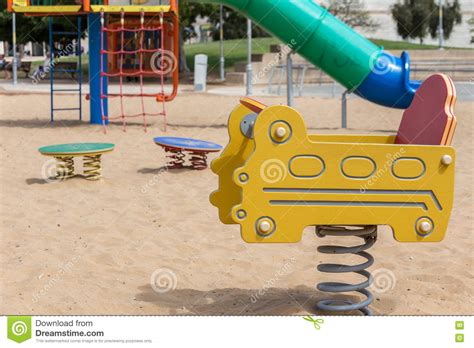 Children S Slides And Playgrounds Playground Park Stock Image Image