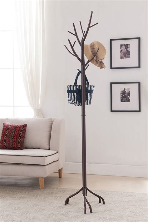 Kings Brand Bronze Finish Metal Hall Tree Coat Hat Rack With Branches