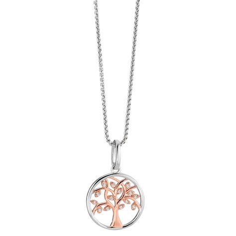 Rhomberg Schmuck Halskette Mit Anhänger Silber Zirkonia 14 Steine Rosé