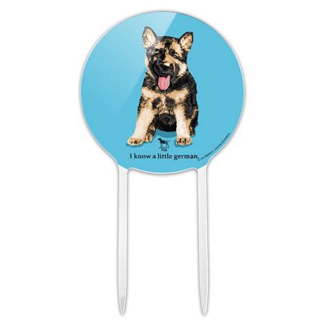 Acrylic I Know A Little German Shepherd Puppy Dog Cake Topper Party