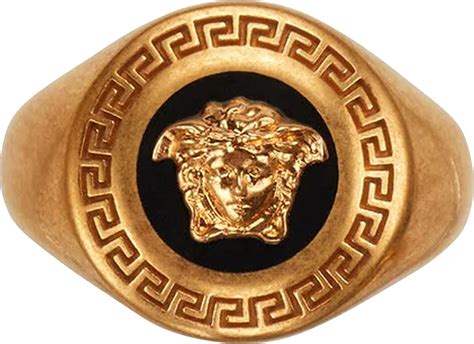 Buy Versace Medusa Enamel Signet Ring Gold Dg5g550 Djms K41t Goat