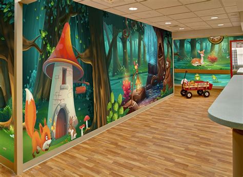 Enchanted Forest Room Wrap Wall Mural Pediatric Office Decor Kids