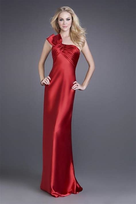 Gorgeous Sheath Floor Length Satin One Shoulder Eveningprom Dress