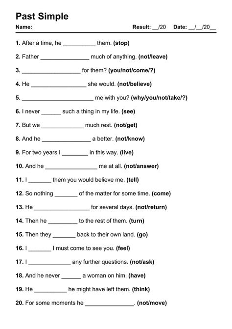 101 Printable Past Simple Pdf Worksheets Grammarism