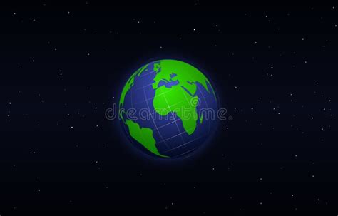 Green Blue Earth In Space Stock Illustration Illustration Of Continent