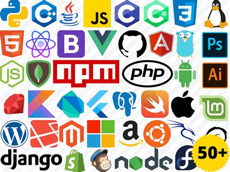 50 Programming Language Software And Technology Logo Svg File Etsy