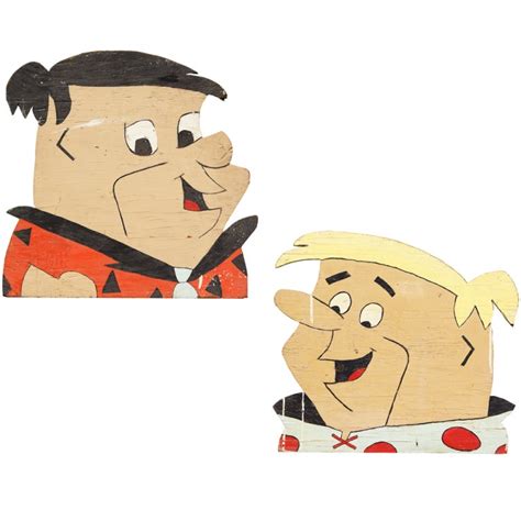 C 1960s Fred Flintstone And Barney Rubble Carnival Art At 1stdibs