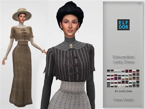 Edwardian Lady Dress At Elfdor Sims Sims 4 Updates