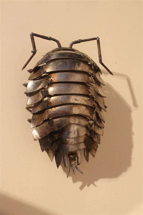 Scrap Metal Woodlouse Sculpture Of Insect By Greenhandsculpture Metal