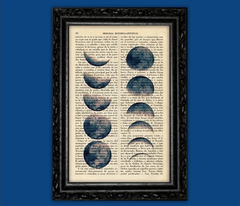 Moon Phases Art Print Wicca Poster Magick Moon Dorm Room Print Etsy