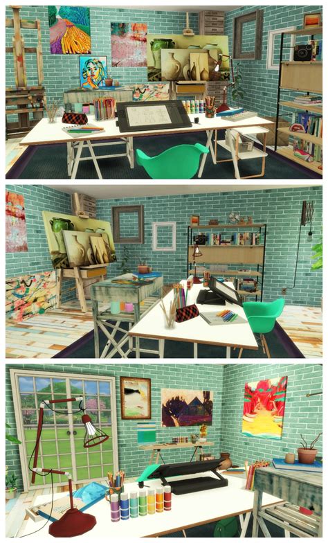 Sims 4 Artist Room Build Cc List Sims Sims 4 Sims Cc