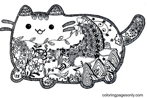 Cute Pusheen Cat Coloring Page Free Printable Coloring Pages