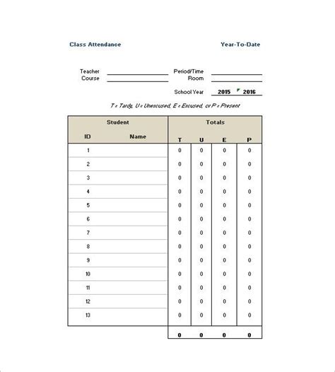 Attendance List Templates 12 Printable Xlsx Docs And Pdf Samples