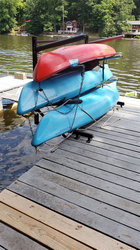 Kayak Dock Storage Rack Holds Up To 4 Kayaks Over The Water