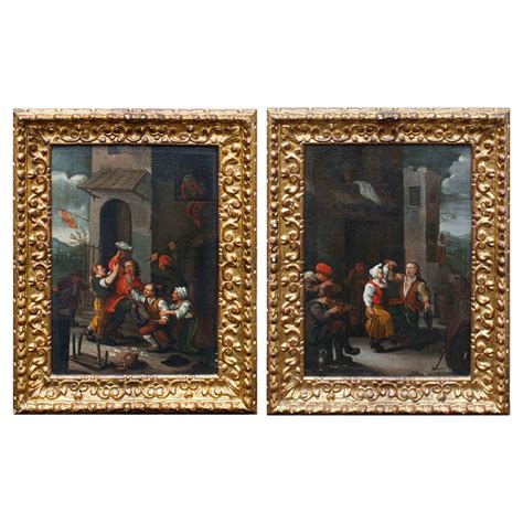 Dutch Or Flemish Genre Painting Circle Of Adriaen Brouwer Circa