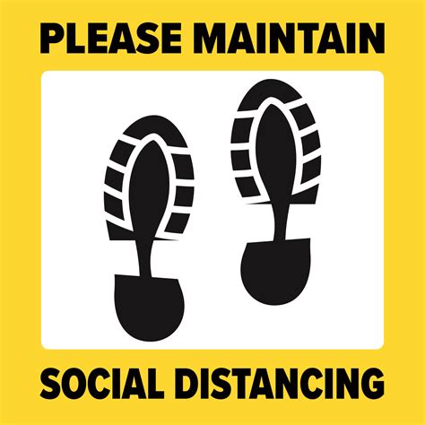Please Maintain Social Distancing Square Floor Stickers 250mm
