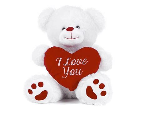 Paws White Teddy Bear Holding Red Heart With I Love You Written On It White 10 For Sale Online