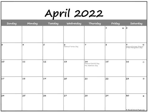 2022 Calendar Moon Phases April 2022 Calendar Images And Photos Finder