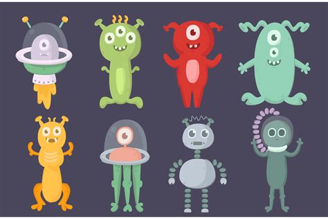 Alien Cartoon Characters Illustration Grafica Di April Arts Creative