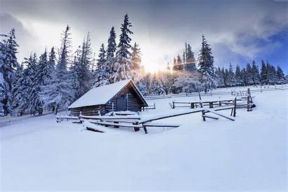 Snow 8k 4k Mountain Forest Winter Village