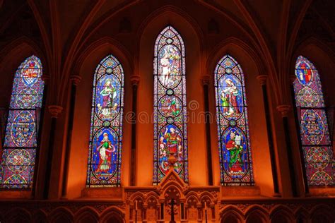 Dublin Ireland 05072019 Stained Glass Windows Of Gothic