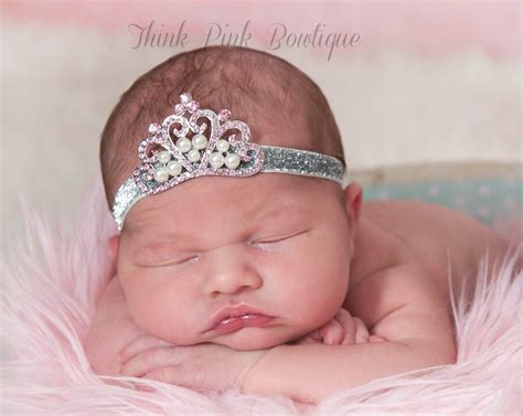 Baby Headband Princess Tiara Headband Pink Baby Tiara Etsy