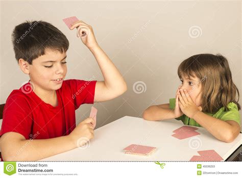 Kids Playing Cards Stock Image Image Of Children Cards 45536253