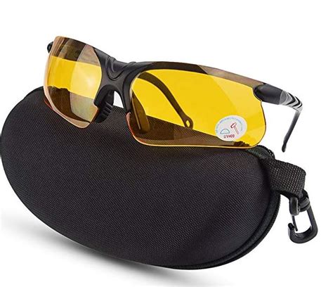 xaegis shooting glasses with case polycarbonate lens and rubber nose padding black frame anti