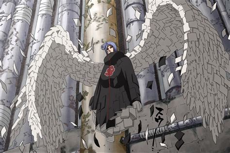 Konan Using Her Paper As Wings For Battle Arte De Naruto Manga De