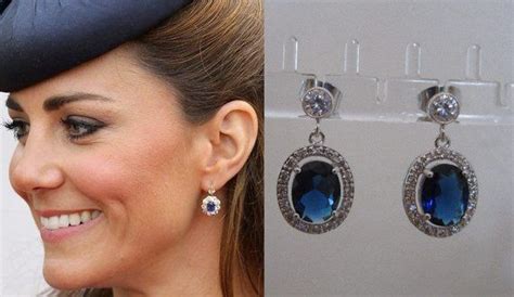 Kate Middleton Duchess Cambridge Inspired Replikate Sapphire Blue Oval