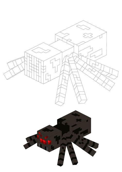 Minecraft Spider Mob Coloring Pages 2 Free Coloring Sheets 2021