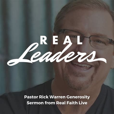 Sermón De Generosidad De Rick Warren De Real Faith Live Realfaith