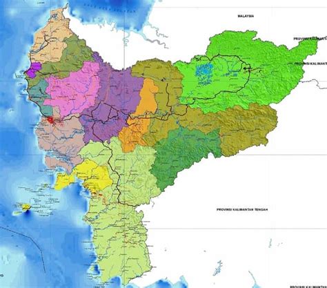Peta Kalimantan Barat Lengkap Dengan Nama Kota Lamudi