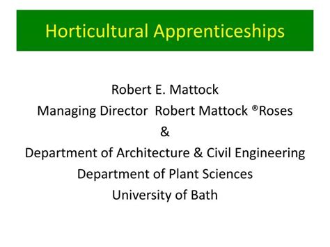 Ppt Horticultural Apprenticeships Powerpoint Presentation Free