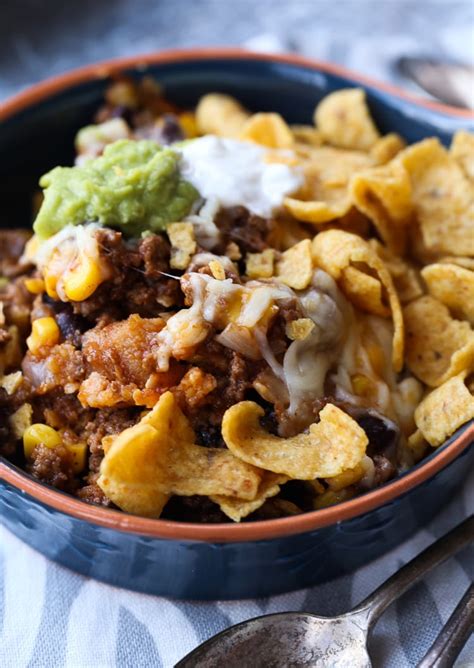 Easy And Cheesy Frito Pie Casserole Cookies And Cups