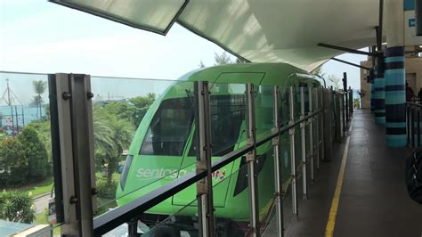 Sentosa Express Monorail Green Trainset Leaving Beach Stn S1 Vivocity