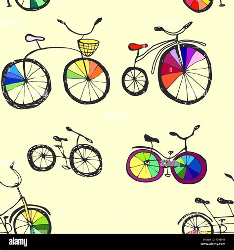 Cute Doodle Bicycles Stock Vector Image And Art Alamy