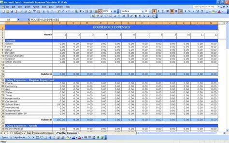 Excel Spreadsheet Templates Budget —
