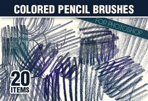 Colored Pencils Photoshop Brushes Designious