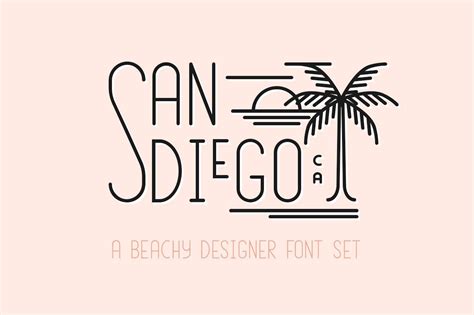 San Diego Beach Font Set ~ Sans Serif Fonts ~ Creative Market