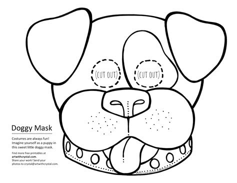 Doggy Mask Free Printable Colouring Page By Crystal Salamon