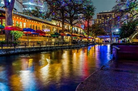 The Riverwalk At San Antonio Texas At Night Night Time Scenic Views