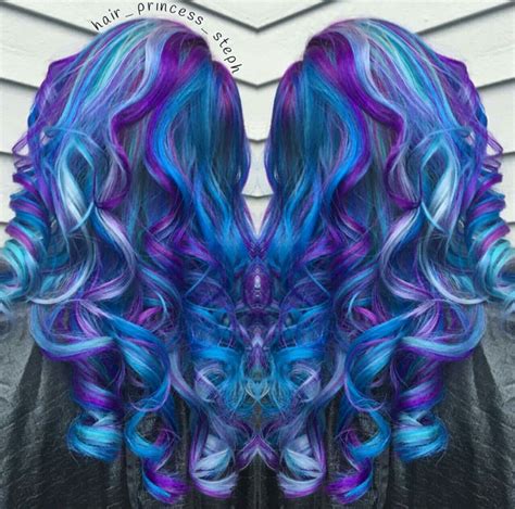 Some hair experts argue that it is a great way of protecting hair against chemical damage present in many hair dyes. Vibrant royal blue and purple dyed hair mix @hair_princess ...