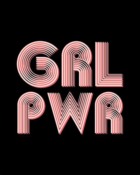Grl Pwr 1 Girl Power Minimalist Print Pink Typography Quote Poster Mixed Media By
